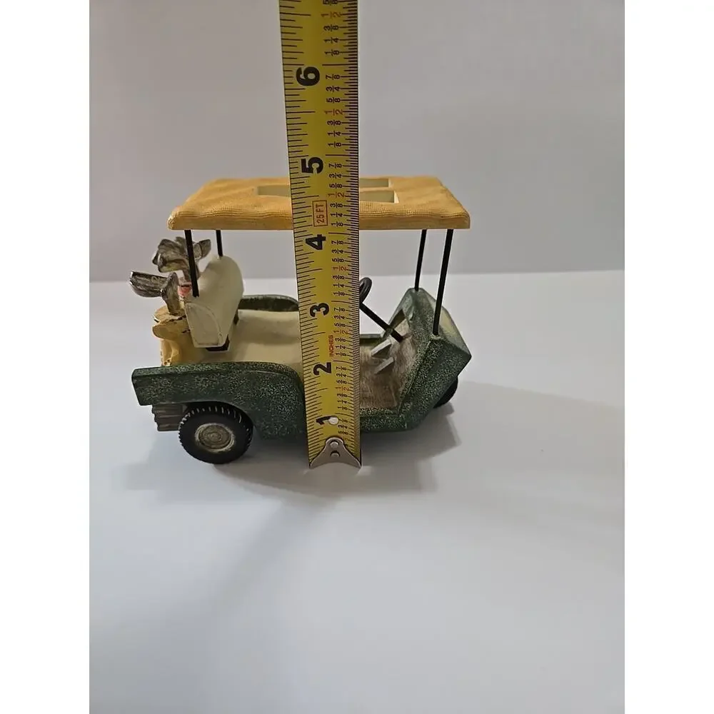 Vintage Ceramic Golf Cart Toothbrush Holder